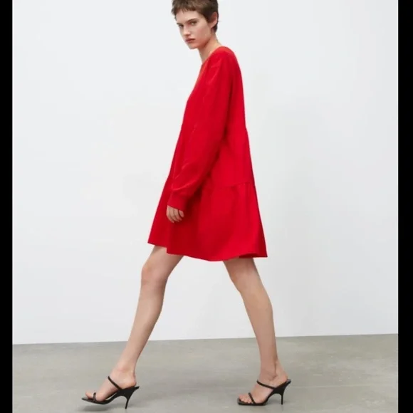 ZARA SHORT TIERED MINI DRESS - Picture 2 of 11